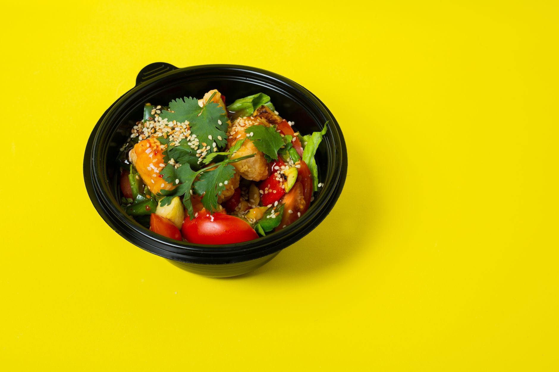 Fresh, colourful healthy food bowl — vibrant salad with vegetables